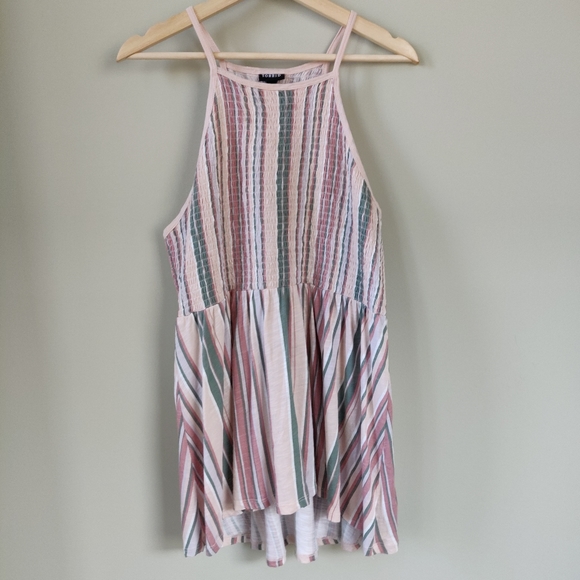 Torrid NWT Multi Stripe Jersey Stripe High Neck Baby Doll Top - Picture 2 of 13